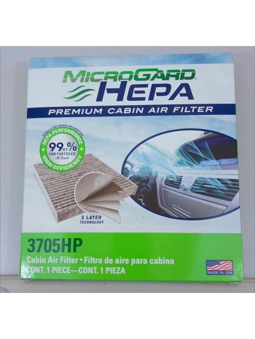 Premium CABIN Air FILTER MicroGard HEPA 37052HP Brand-NEW